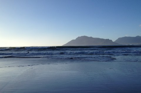 Cape Town's Long Beach on a beautiful winter's day